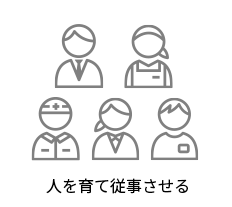 人を育て従事させる